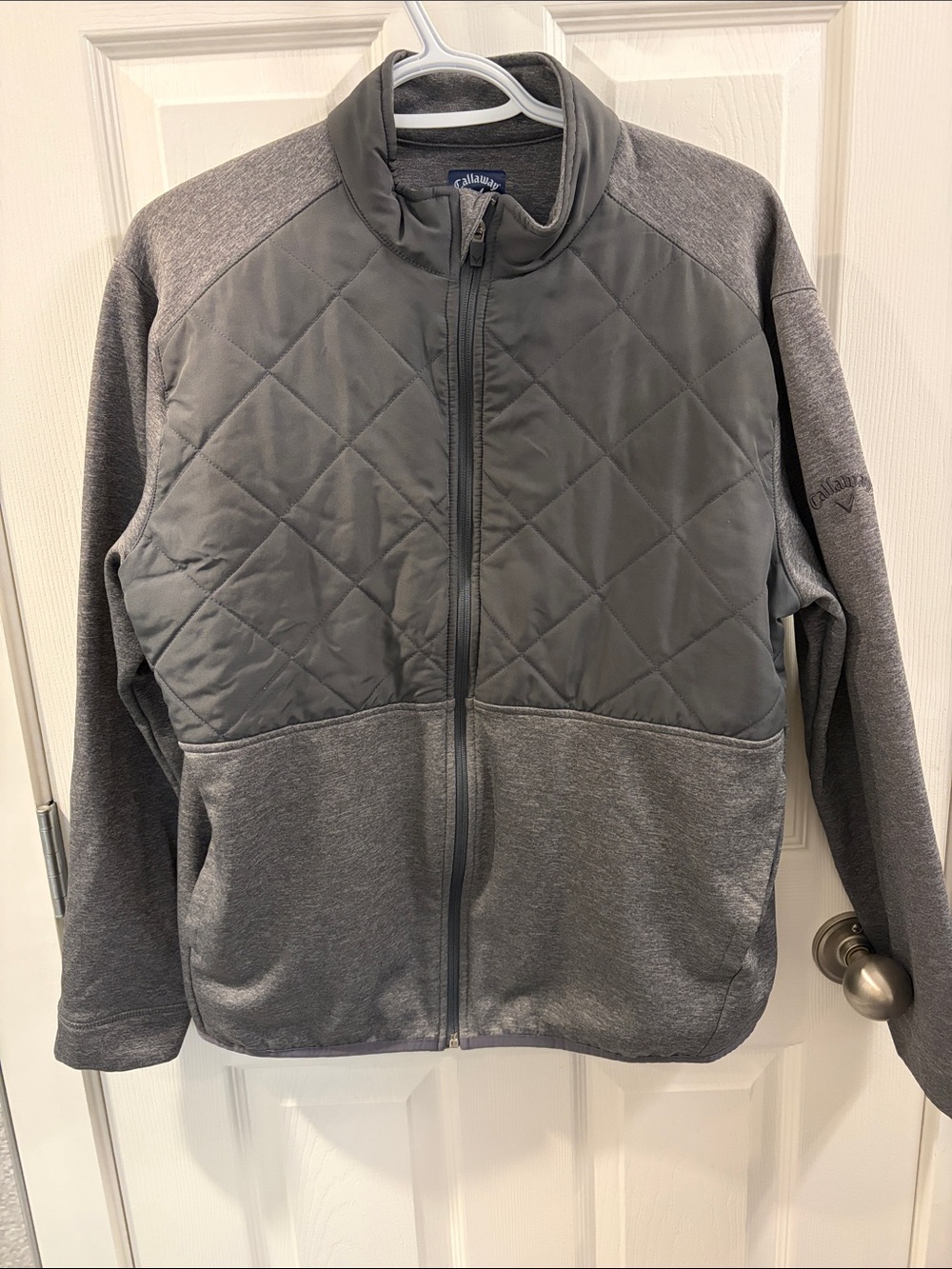 Callaway Quilted Hybrid Full-Zip Jacket in Gray